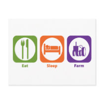 Eat Sleep Farm Postcard