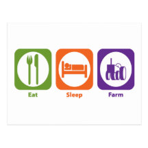Eat Sleep Farm Postcard