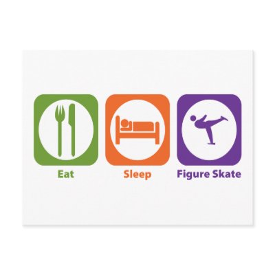 Eat Sleep Figure Skate Postcards by 1000suns