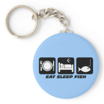 eat sleep fish key chains