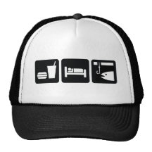 Eat Sleep Fish Mesh Hats