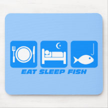 eat sleep fish mousepad