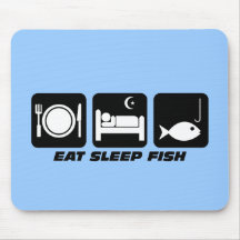 eat sleep fish mousepads