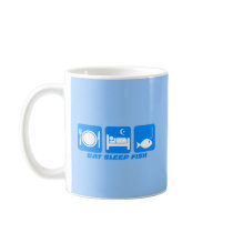 eat sleep fish coffee mug
