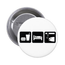 Eat Sleep Fish Pinback Buttons