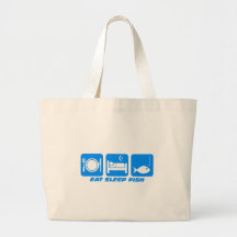eat sleep fish tote bags