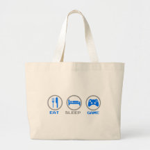 Eat Sleep Game Again - Gamer, geek video games Canvas Bags