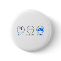 Eat Sleep Game Again - Gamer, geek video games Buttons