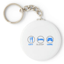 Eat Sleep Game Again - Gamer, geek video games Key Chains