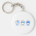 Eat Sleep Game Again - Gamer, geek video games Key Chains