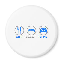 Eat Sleep Game Again - Gamer, geek video games Fridge Magnet