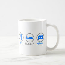 Eat Sleep Game Again - Gamer, geek video games Coffee Mugs