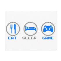 Eat Sleep Game Again - Gamer, geek video games Post Cards
