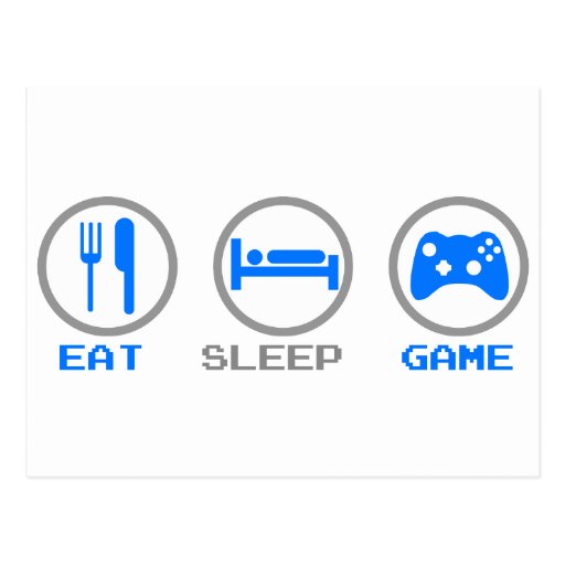 Eat Sleep Game Again - Gamer, geek video games Post Cards