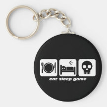 Eat sleep game keychains