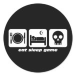 Eat sleep game stickers