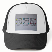 eat,sleep,garden trucker hat
