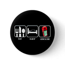 EAT SLEEP GEOCACHE SWAG BUTTONS NEW!