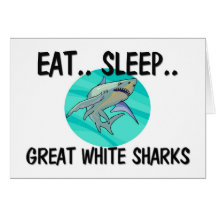 Eat Sleep GREAT WHITE SHARKS Card