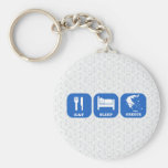 Eat Sleep Greece Keychains