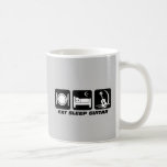 Eat sleep guitar coffee mugs