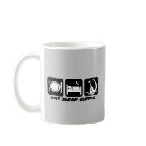 Eat sleep guitar coffee mugs