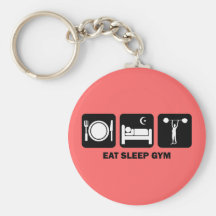 eat sleep gym keychain