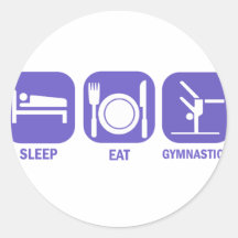 EAT SLEEP GYMNASTICS ROUND STICKER