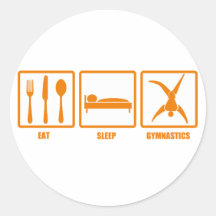 Eat Sleep Gymnastics Round Stickers