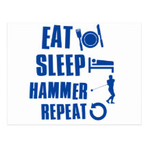 Eat sleep Hammer Post Card