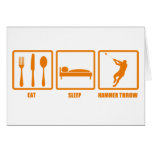 Eat Sleep Hammer Throw Greeting Cards