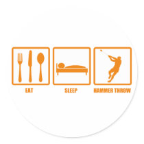 Eat Sleep Hammer Throw Stickers