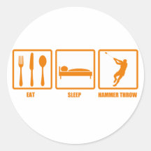 Eat Sleep Hammer Throw Stickers