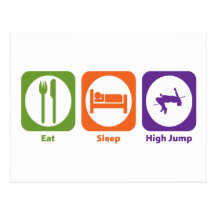 Eat Sleep High Jump Postcard