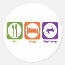Eat Sleep High Jump Round Sticker