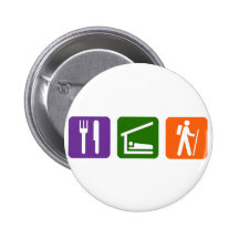 Eat Sleep Hiking Button