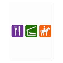 Eat Sleep Horseback Riding Postcard