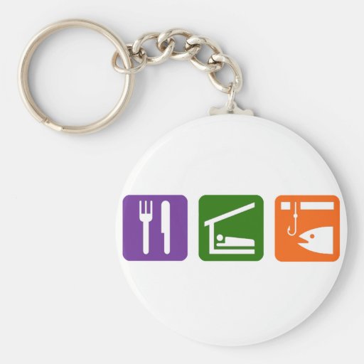 Eat Sleep Ice Fishing Key Chain