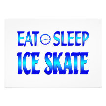 Eat Sleep Ice Skate Custom Invitations