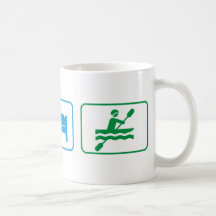 Eat sleep kayak coffee mugs