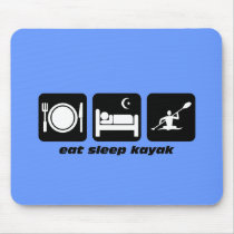 eat sleep kayak mouse pad