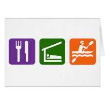 Eat Sleep Kayaking Greeting Card