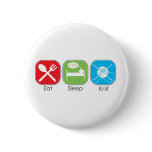 Eat Sleep Knit Pinback Button