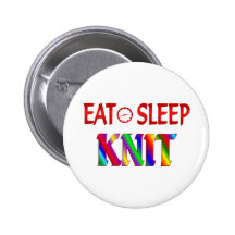 Eat Sleep Knit Pinback Buttons