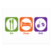 Eat Sleep Knit Postcard