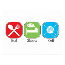 Eat Sleep Knit Postcard