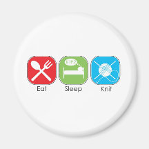 Eat Sleep Knit Refrigerator Magnet