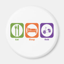 Eat Sleep Knit Refrigerator Magnets