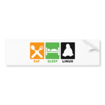EAT SLEEP LINUX BUMPER STICKER