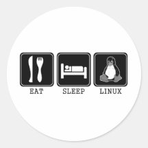 Eat. Sleep. Linux. Round Stickers